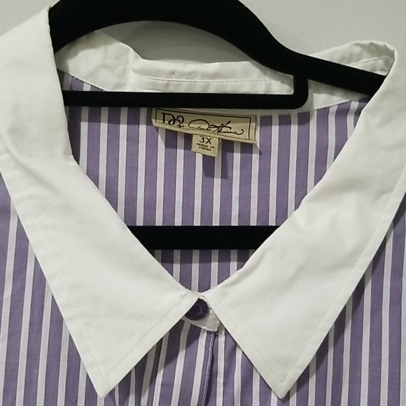 DG2 by Diane Gilman 3X Sleeveless Striped Blouse - Picture 3 of 6